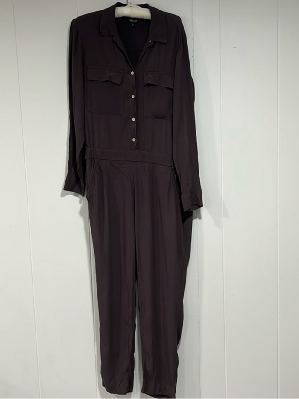 Madewell Viscose Jumpsuit Womens M Utility Button Front pockets Casual Travel - Picture 12 of 12